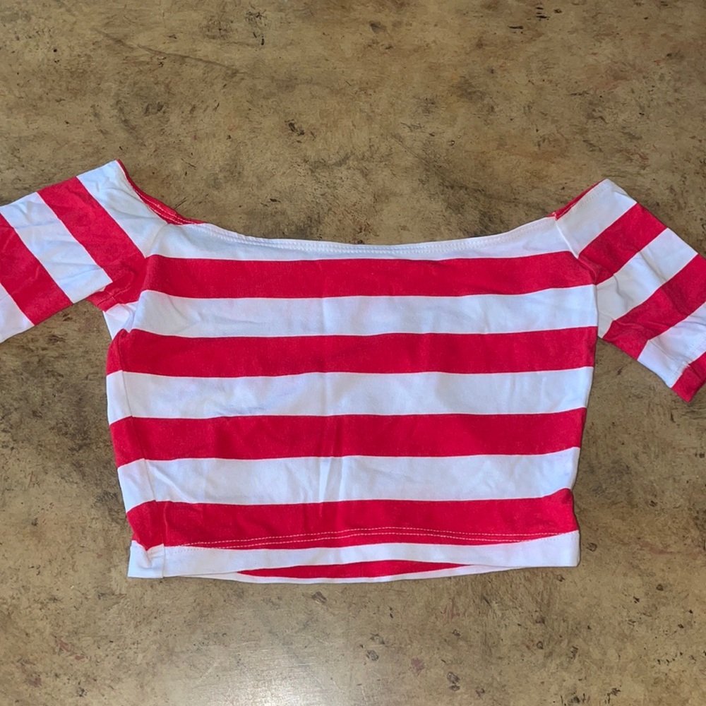 Xxs American apparel red and white stripe top